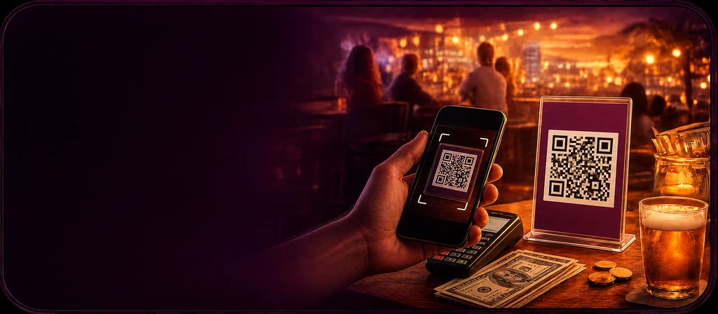 A guest scanning a custom song request QR code at a Koh Samui venue